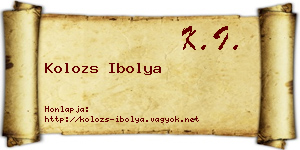 Kolozs Ibolya névjegykártya